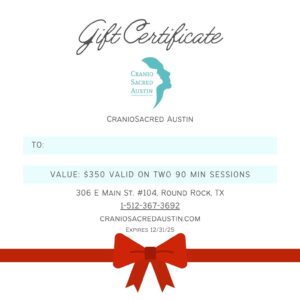 Massage Gift Certificate - CranioSacral Therapy Gift Certificate